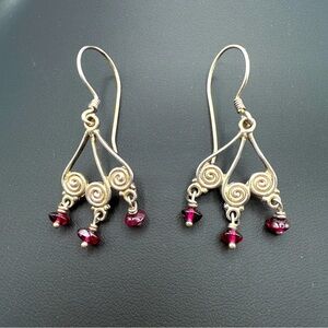 Sajen Amethyst Silver Dangly Earrings